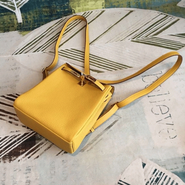 Yellow Clemence Fake H**me5 Kelly Ado PM Backpack