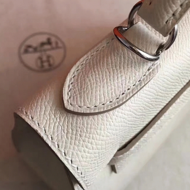 White Epsom Knockoff H**me5 Kelly Sellier 28cm Structured Handbag