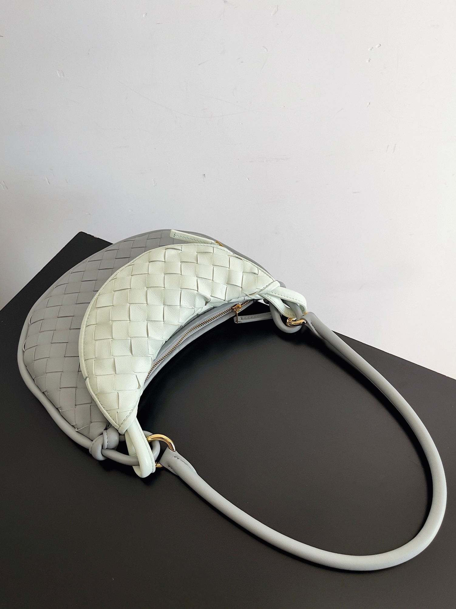 Replica B0tt*ga Ven*ta Gemelli Small Bag Grey/Glacier