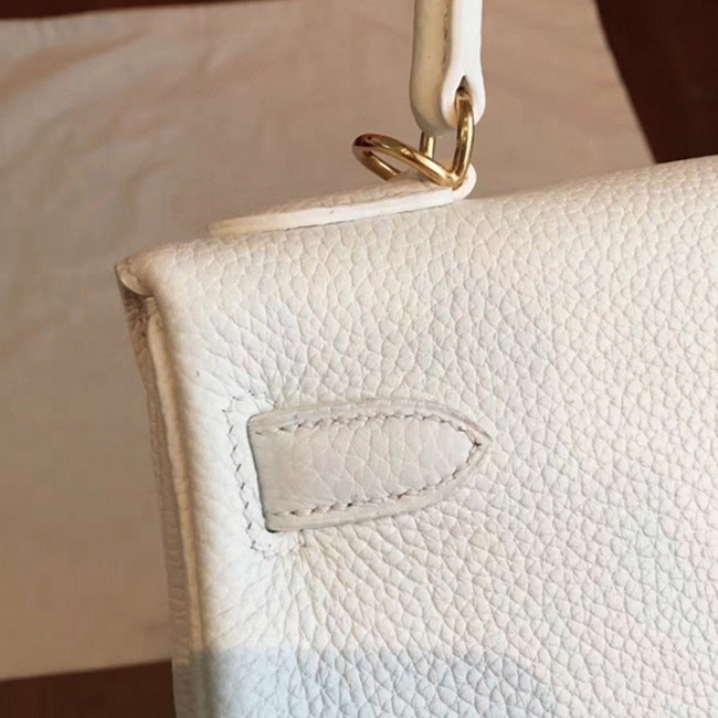 White Clemence Imitation H**me5 Kelly Retourne 28cm Chic Tote