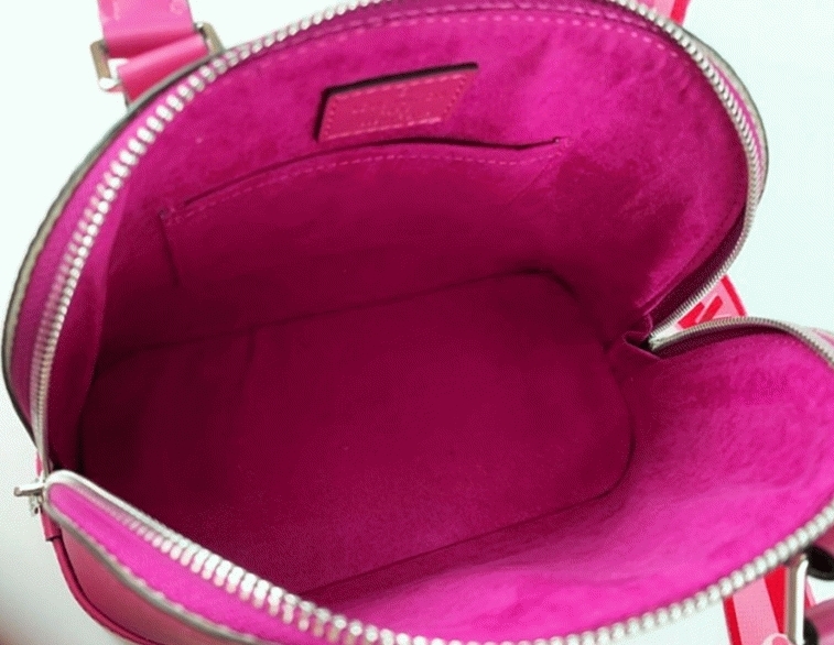 L0vis Vvtt0n Epi Leather Alma BB Handbag In Pondichery Pink With Jacquard Strap