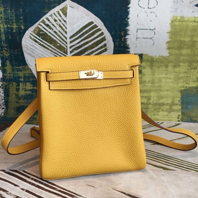 Yellow Clemence Fake H**me5 Kelly Ado PM Backpack