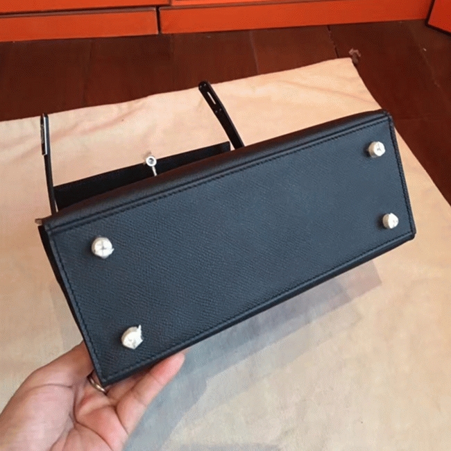Black Epsom Fake H**me5 Kelly 25cm Sellier Structured Purse