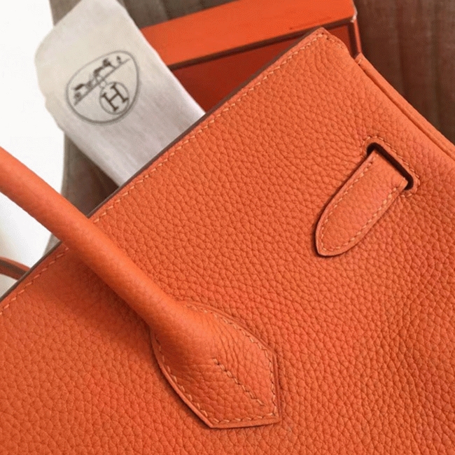 Orange H**me5 Birkin 35cm Deluxe Knockoff Tote