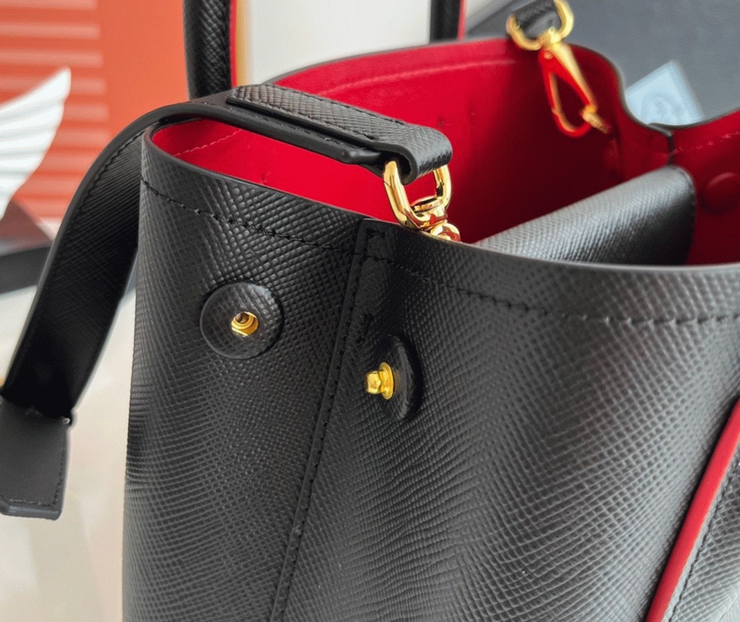 Black Pra*a Double Mini Bag Replica