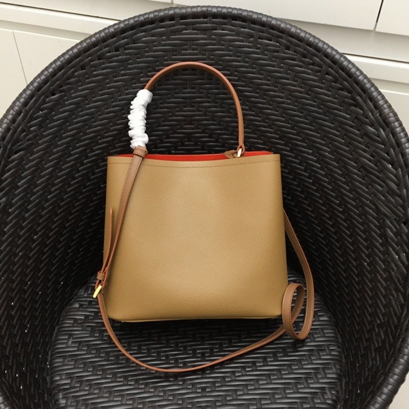 Brown Pra*a Large Panier Bag Replica