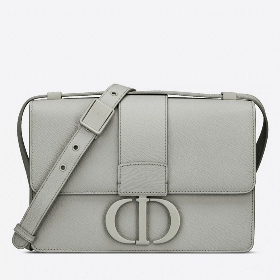 D10r 30 Montaigne Medium Bag Replica in Grey Ultramatte Grained Calfskin