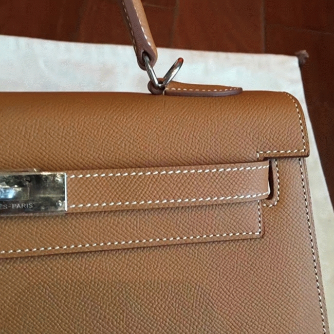 Brown Epsom Knockoff H**me5 Kelly 32cm Sellier Classic Purse