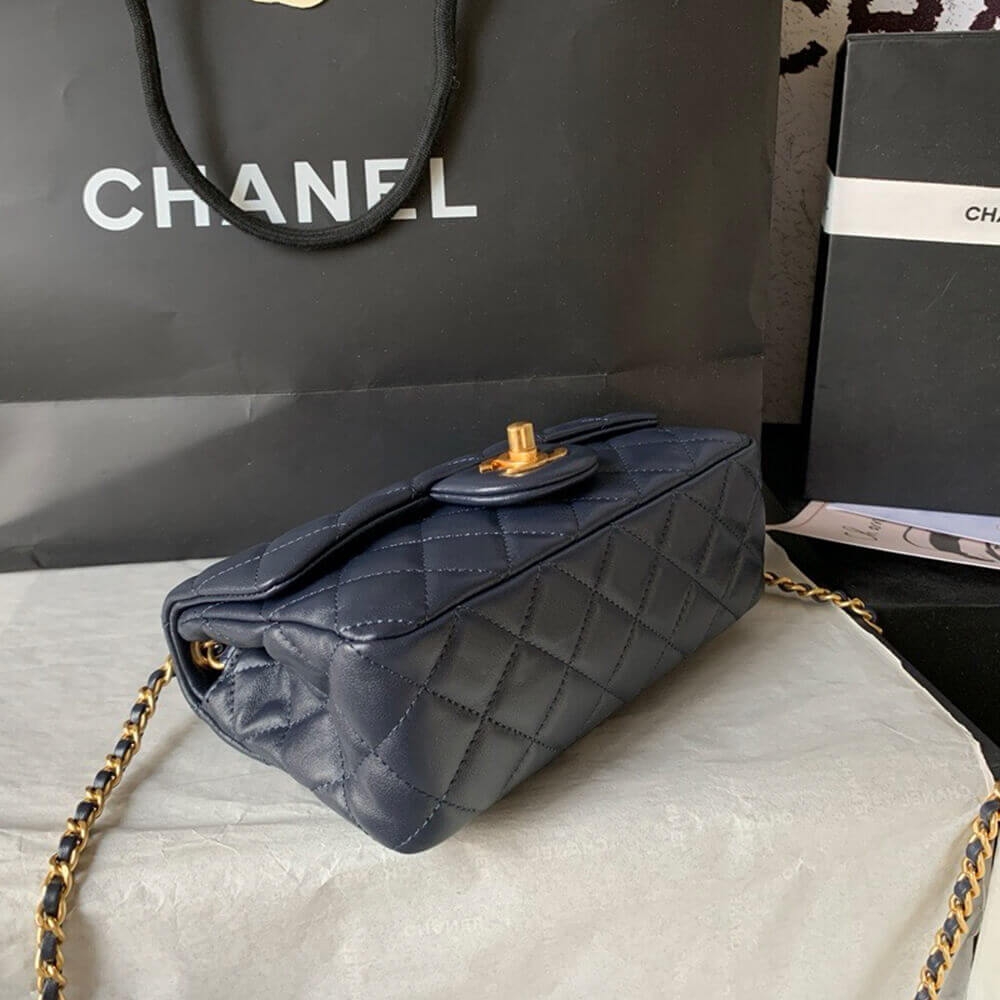 Ch**el Pearl Crush Mini Rectangular Flap