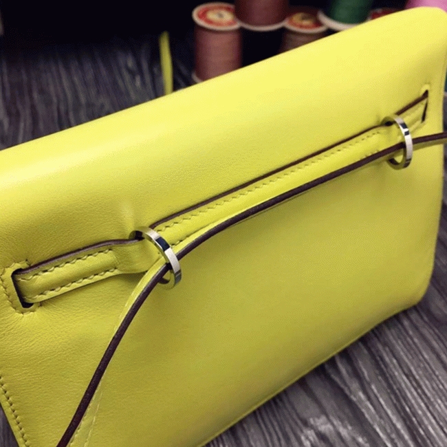 Yellow Swift Leather Copy H**me5 Kelly Danse Bright Handbag