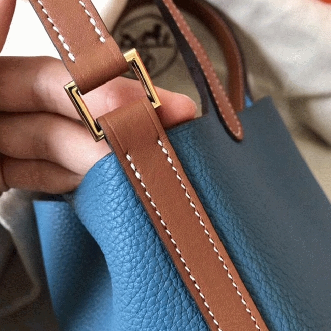Blue jean 1:1 replica H**me5 bicolor Picotin Lock 18cm handbag