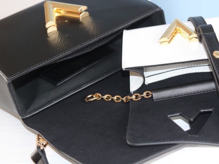 L0vis Vvtt0n Epi Leather Twist MM And Twisty Bag In Black And White