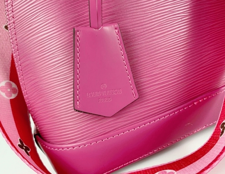 L0vis Vvtt0n Epi Leather Alma BB Handbag In Pondichery Pink With Jacquard Strap
