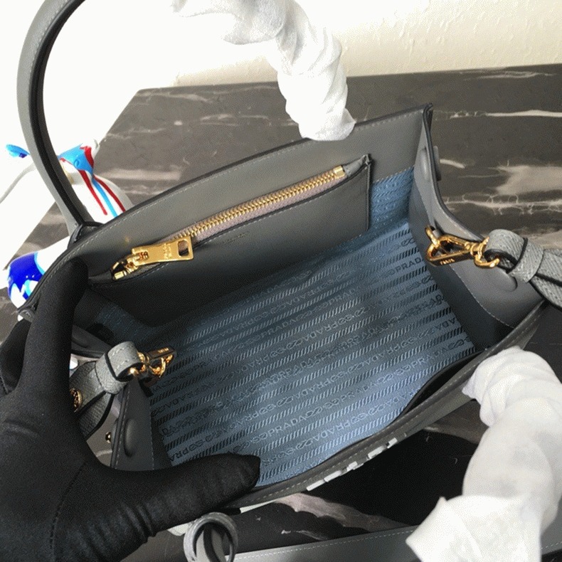 Pra*a Monochrome Small Bag Fake in Grey