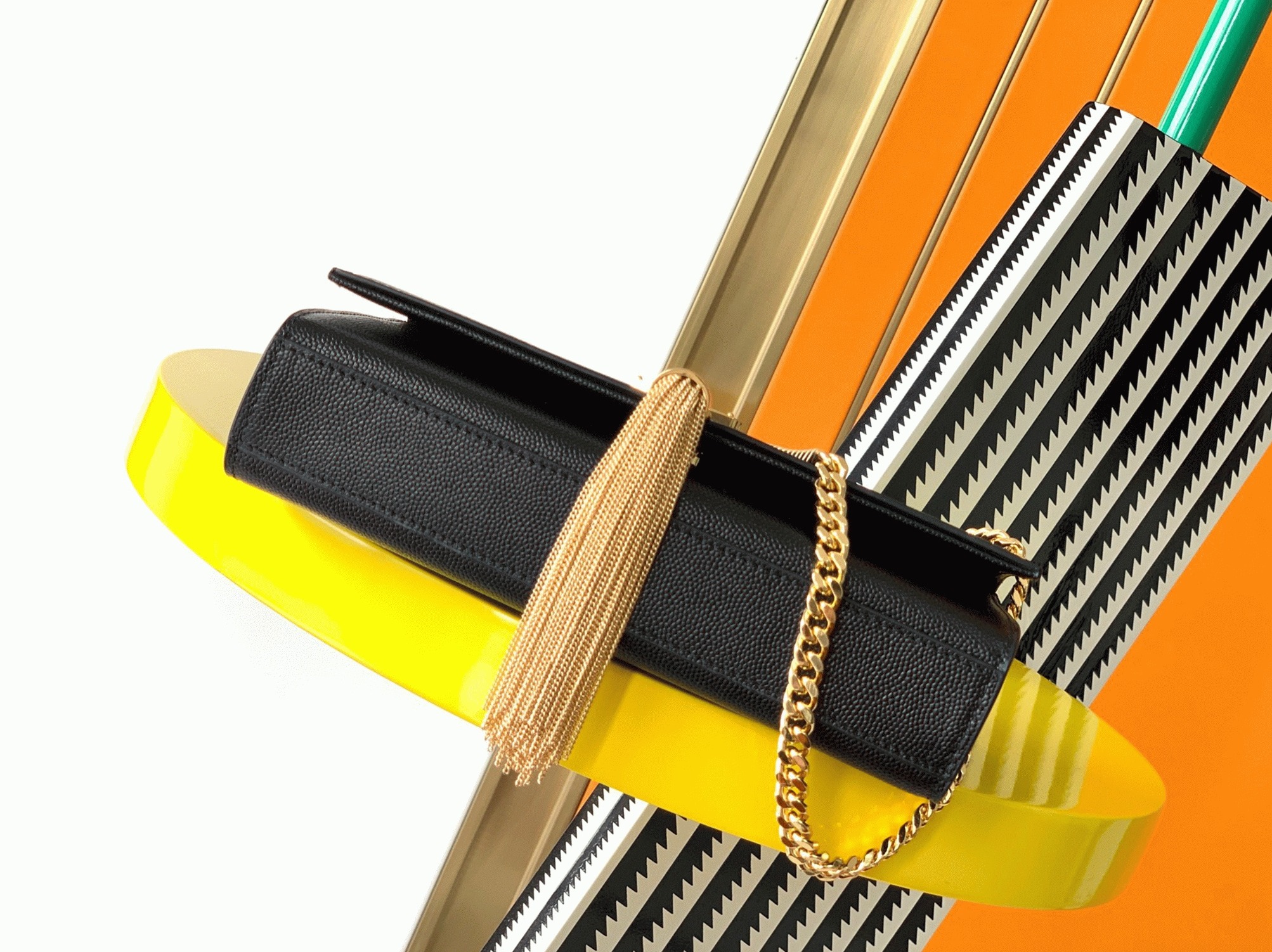 Fake Sa1nt Lau*nt Kate Small Tassel Bag Black
