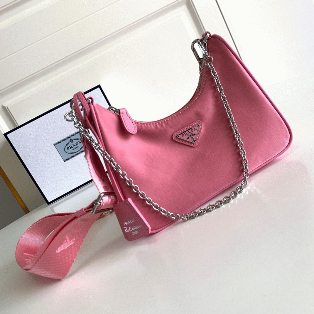 Pra*a Re-Edition Shoulder Bag Knockoff in Pink
