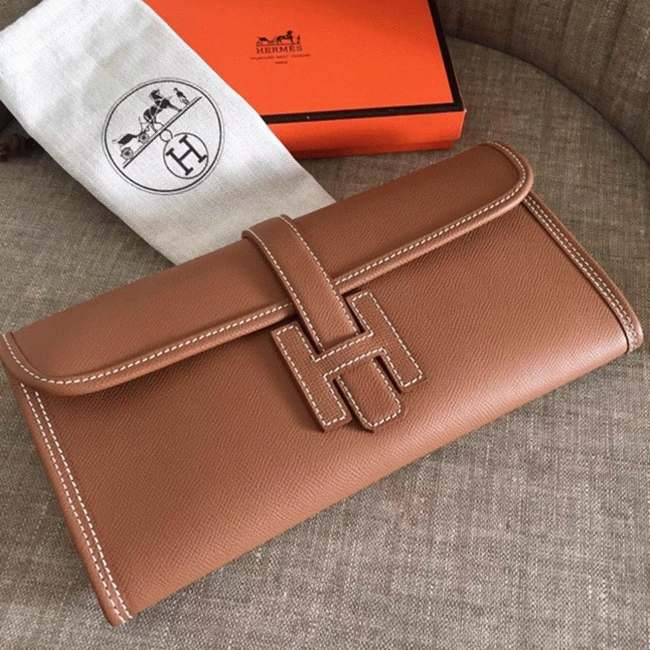 Brown knockoff H**me5 Jige Elan 29 clutch bag