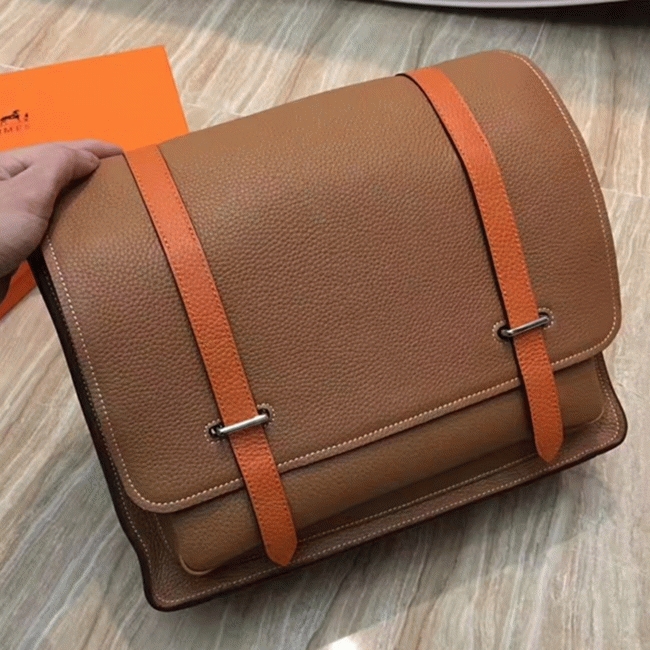 Brown Bicolor Knockoff H**me5 Steve Messenger Bag