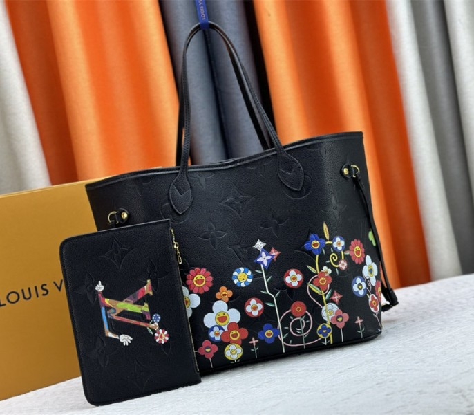 L0vis Vvtt0n X TM Monogram Empreinte Neverfull MM In Black With Style 1