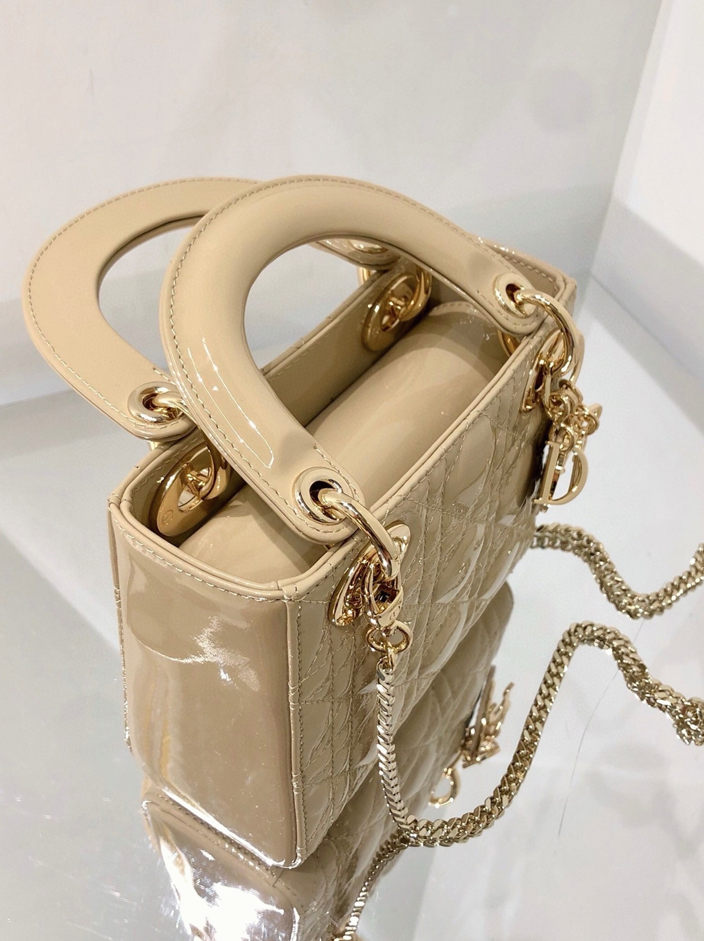 D10r Lady D10r Mini Chain Bag Knockoff in Aesthetic Beige