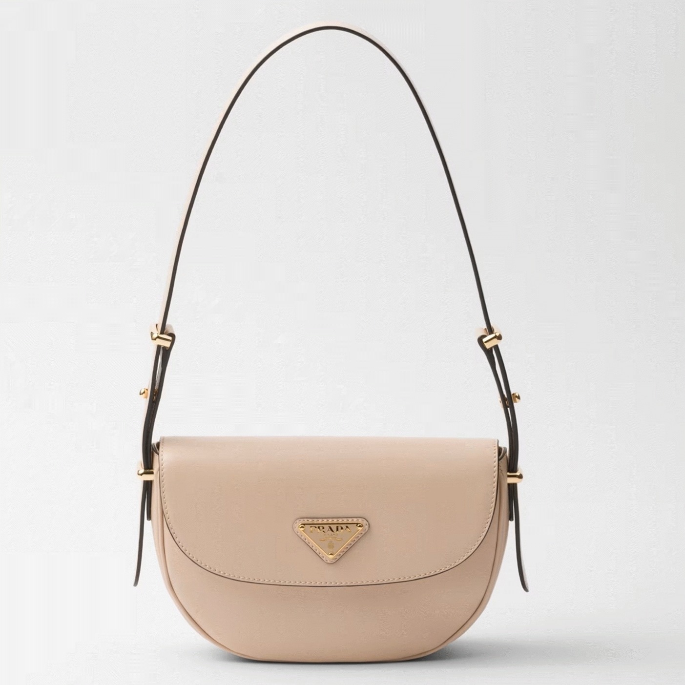 Beige Pra*a Arque Shoulder Bag with Flap Knockoff