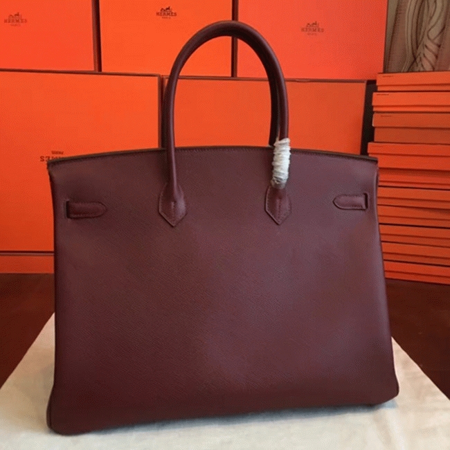 Bordeaux Imitation Copy H**me5 Birkin 40cm Handbag