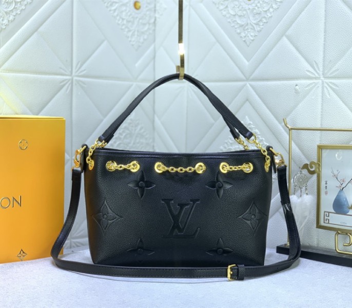 L0vis Vvtt0n Monogram Empreinte Leather Bundle Bag In Black