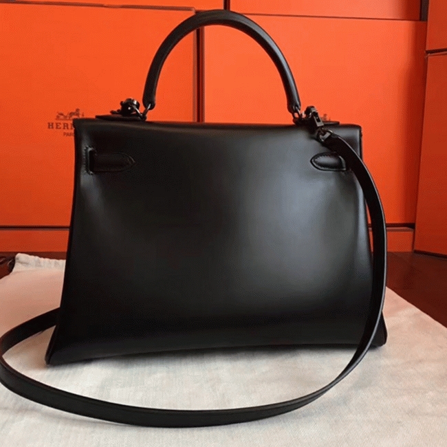 So Black Imitation H**me5 Kelly Retourne 32cm French Style Bag