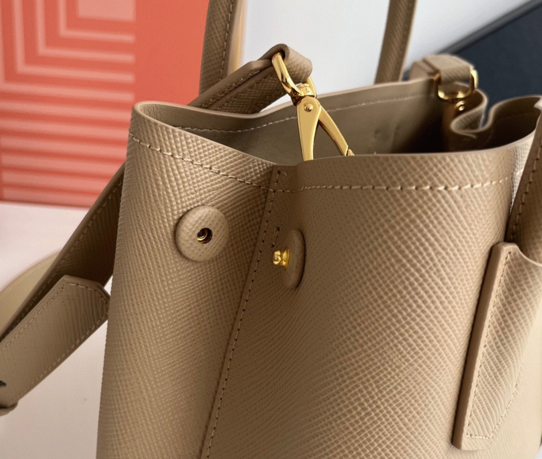 Beige Pra*a Double Mini Bag Fake