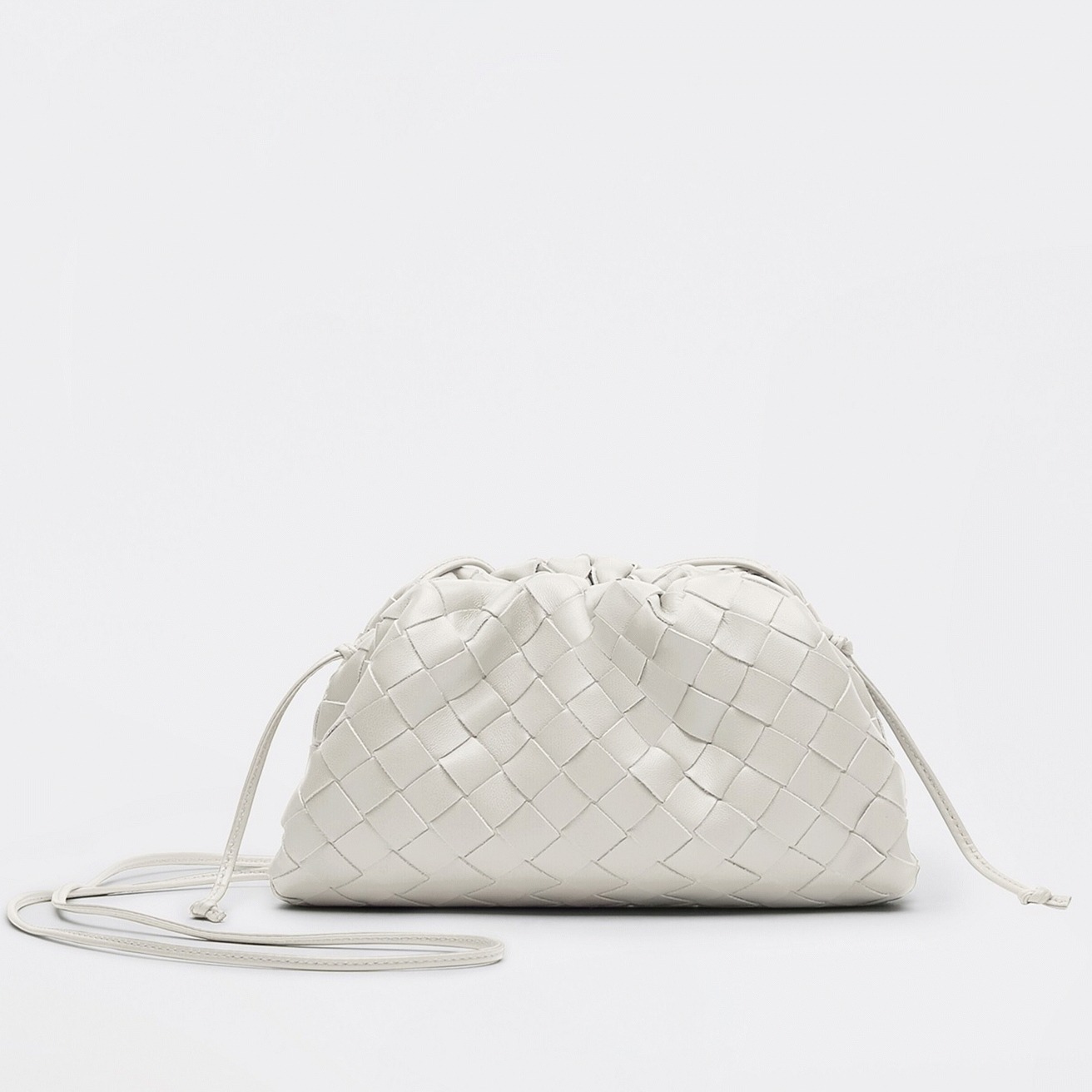 Replica B0tt*ga Ven*ta Mini Pouch with Strap White