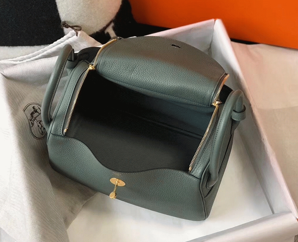 Fake H**me5 Lindy 30cm bag in vert amande color