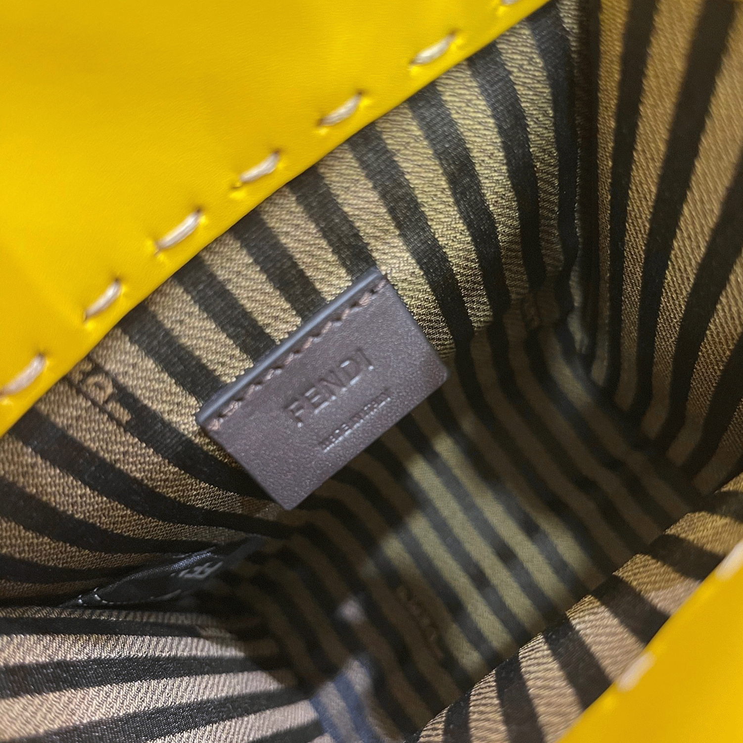 Top Quality Fake F**di Mini Sunshine Shopper Bag In Yellow Leather