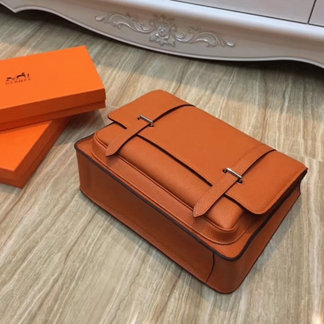 Orange Knockoff H**me5 Steve Messenger Bag