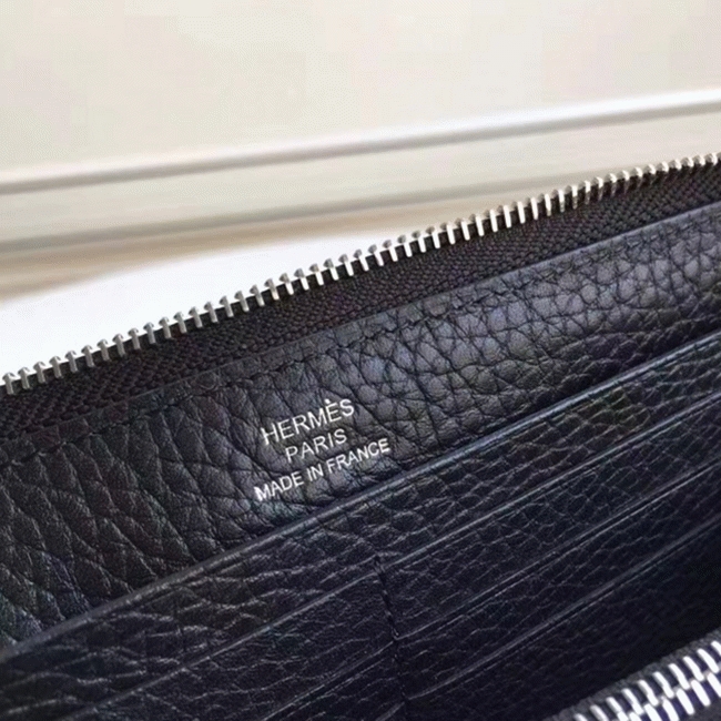 Black AAA Replica H**me5 Wallet Azap Zipped