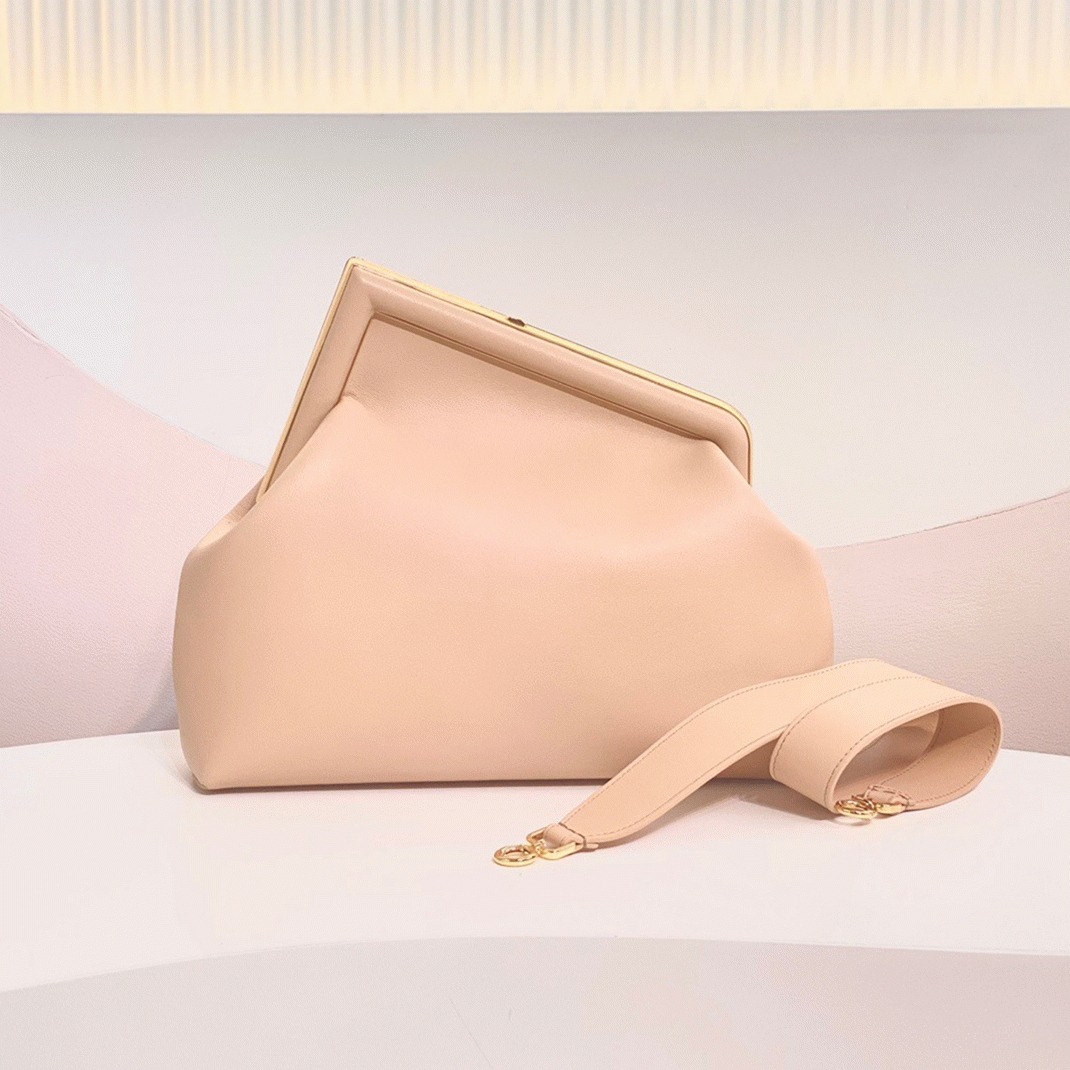 Top Quality Fake F**di First Medium Bag In Powder Pink Nappa Leather