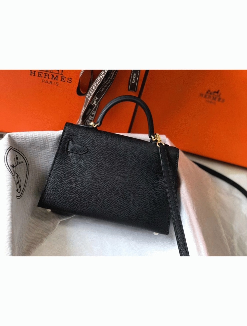 H**me5 Kelly Mini II Bag Replica in Black