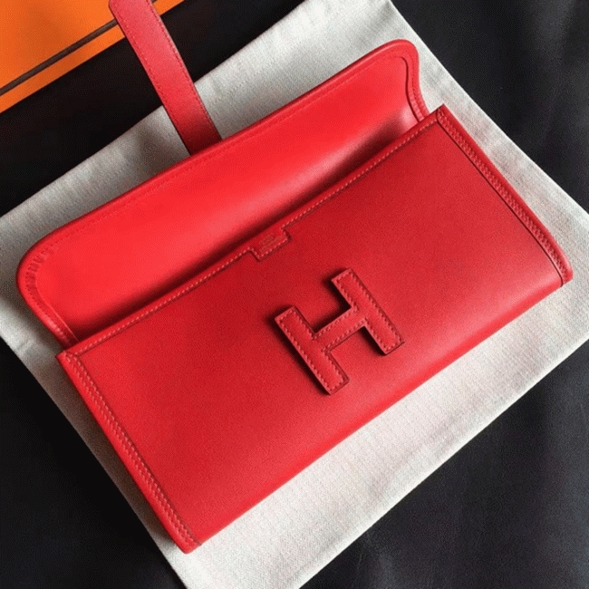 Top quality red replica H**me5 Jige Elan 29 clutch bag