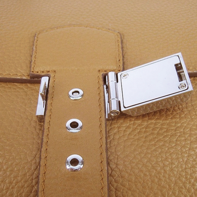 Brown Calf Leather Fake H**me5 Sac A Depeches 38cm Briefcase