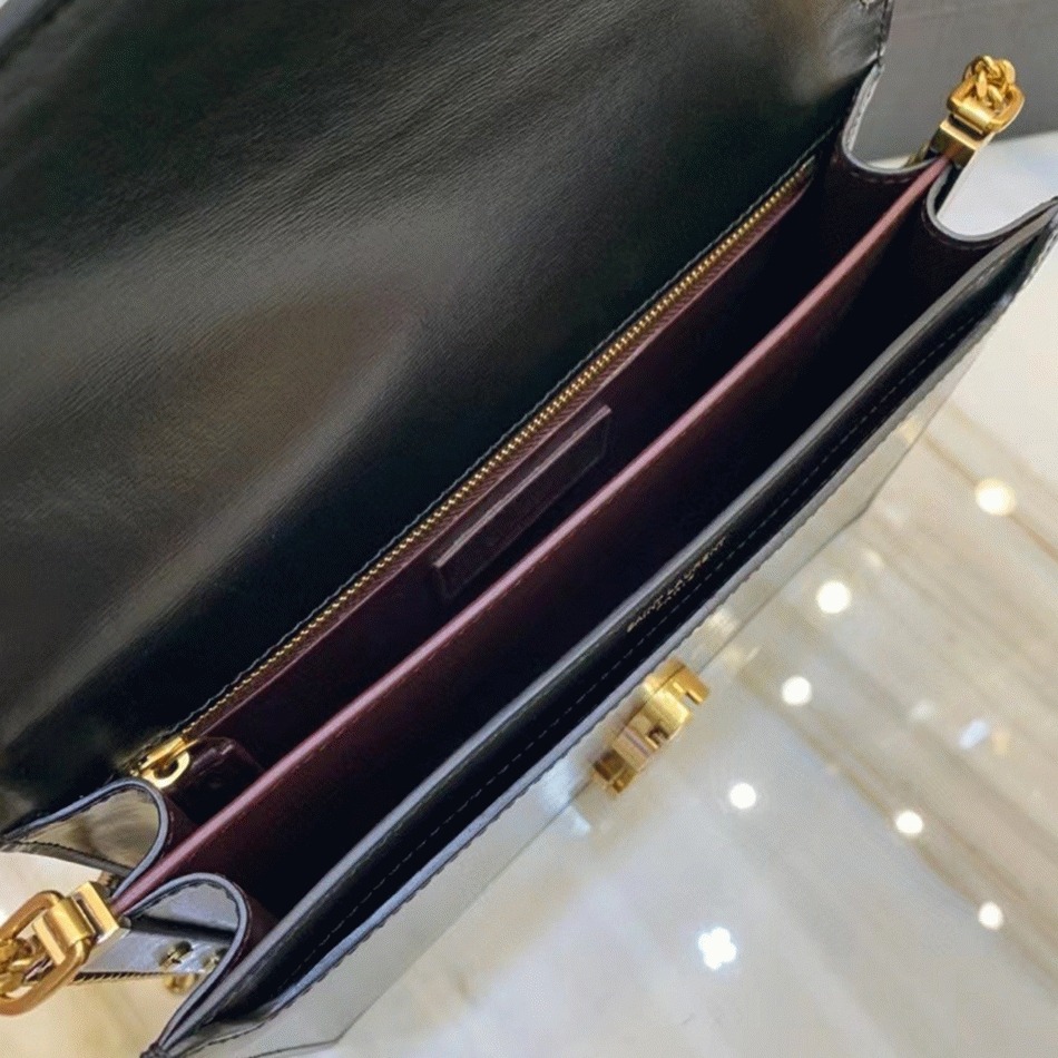 Fake Sa1nt Lau*nt Cassandra Medium Chain Bag Black