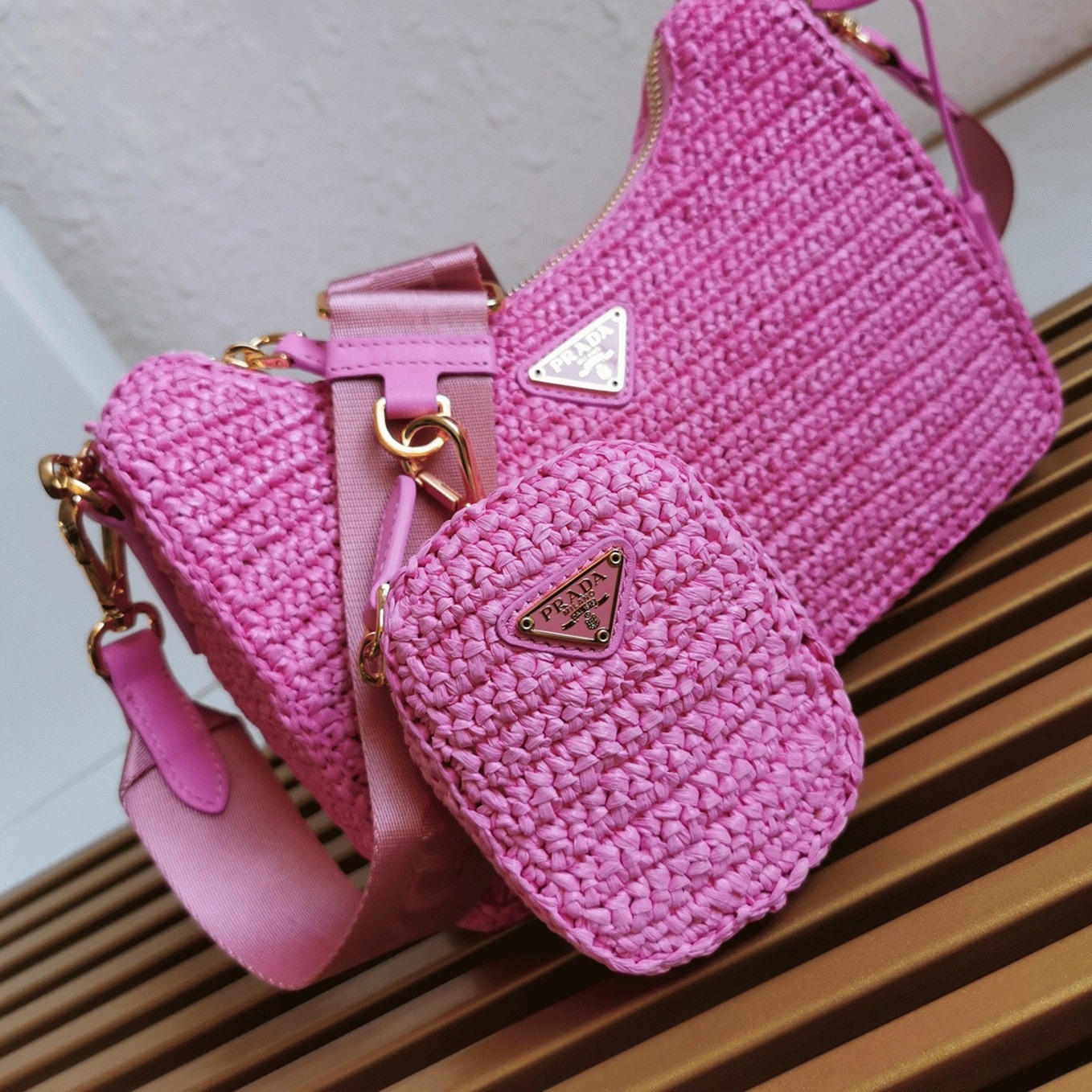 Pra*a Re-Edition Shoulder Bag Imitation in Pink