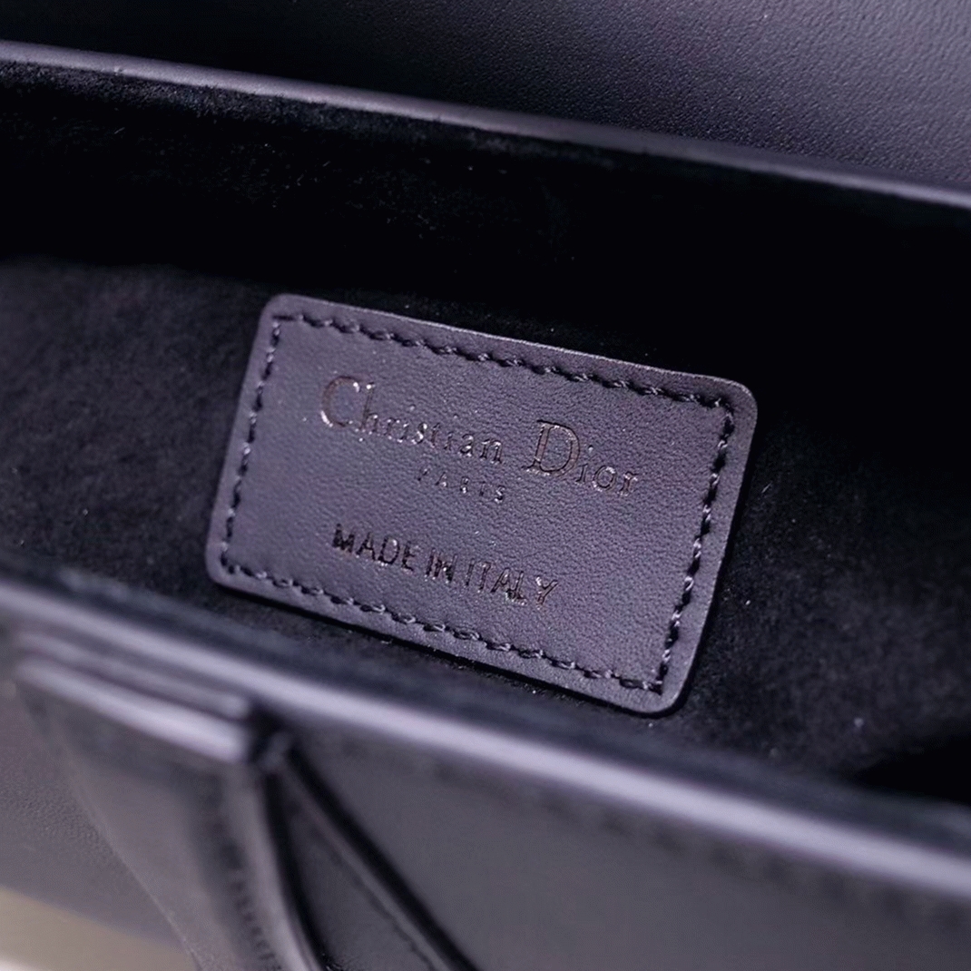 D10r Saddle Mini Bag Knockoff in Black Ultramatte Calfskin