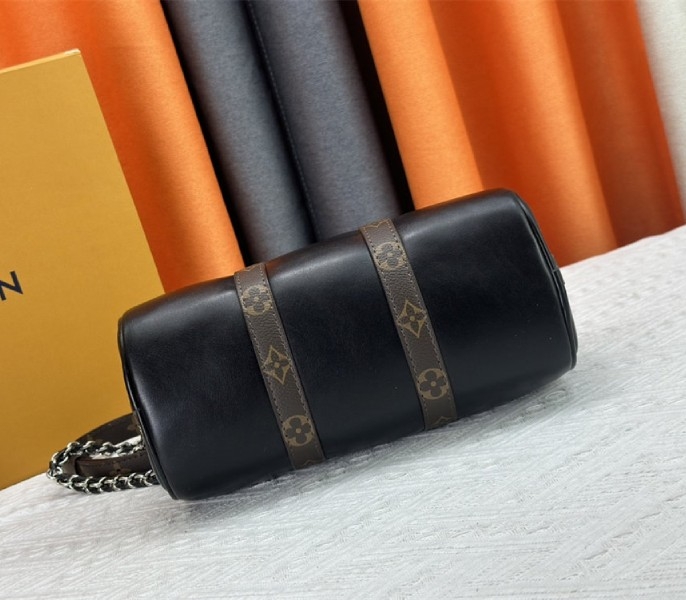 L0vis Vvtt0n Vibe Keepall Bandouliere 25 In Black And Monogram Canvas