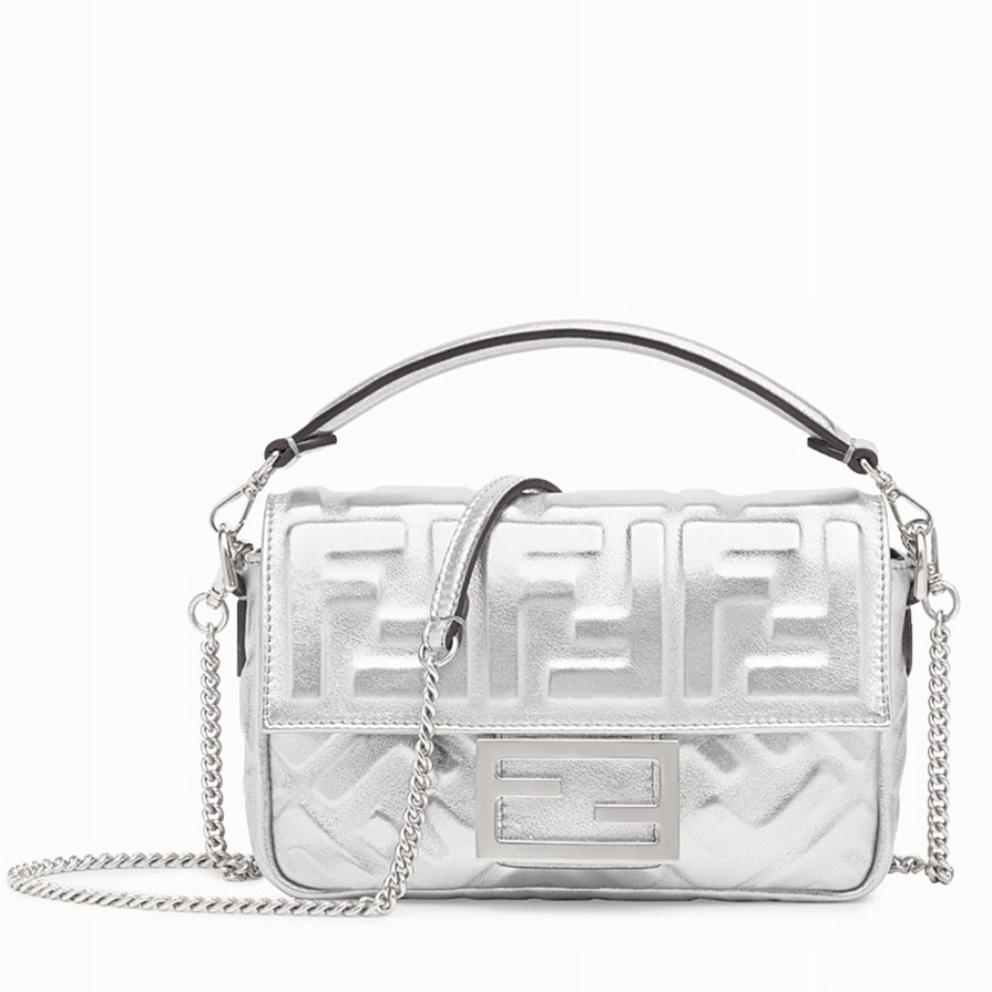 Top Quality Replica F**di Small Baguette Bag In Silver FF