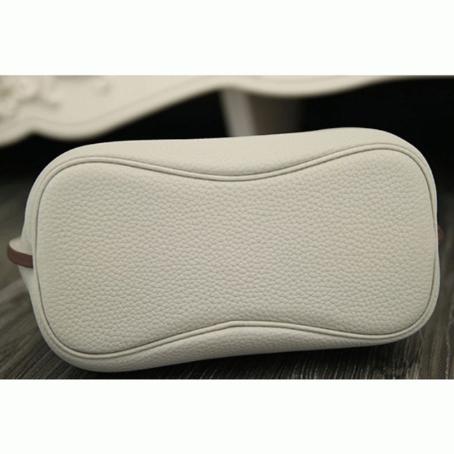 White Leather Knockoff H**me5 So Kelly 22cm Clean Style Shoulder Bag