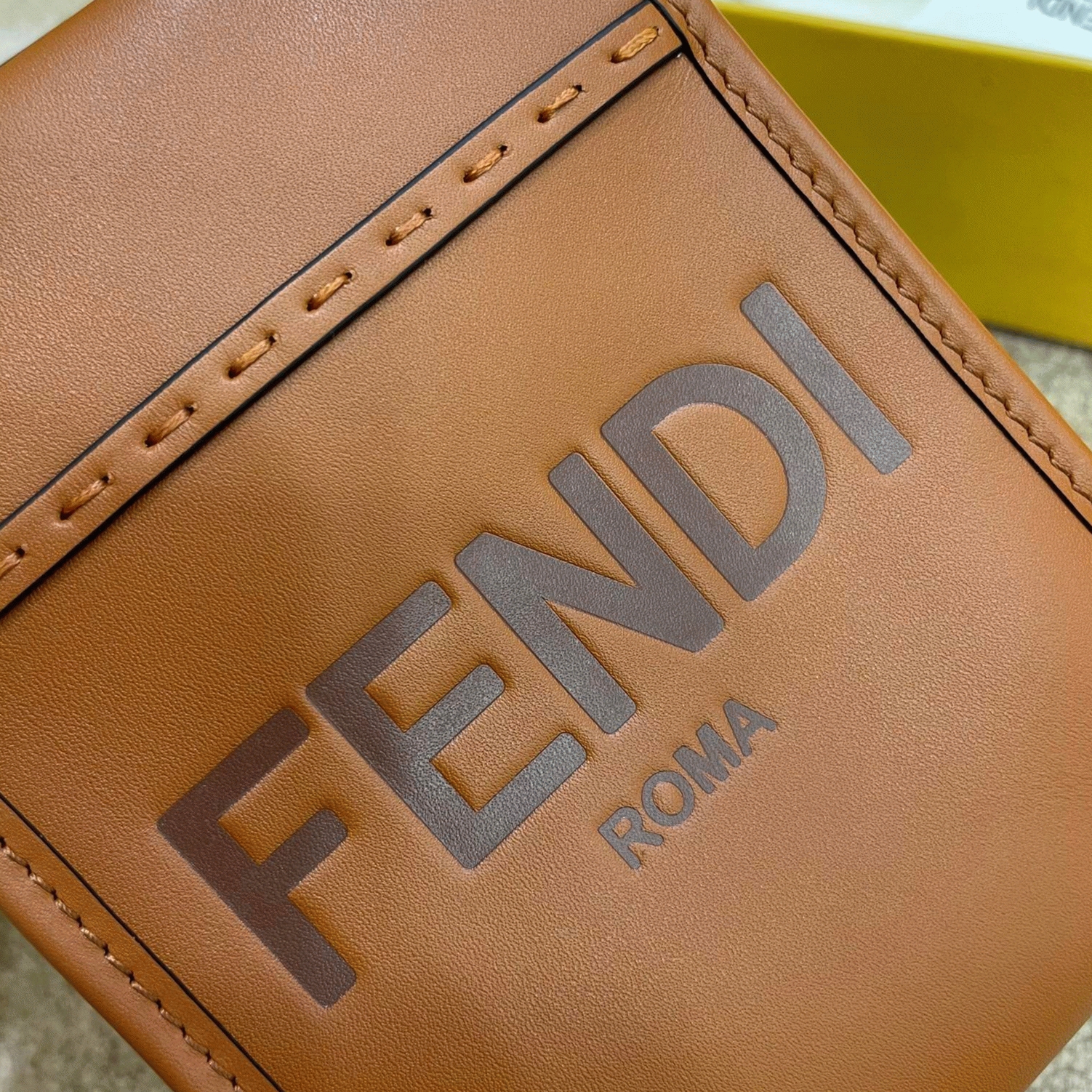 Top Quality Fake F**di Mini Sunshine Shopper Bag In Brown Leather