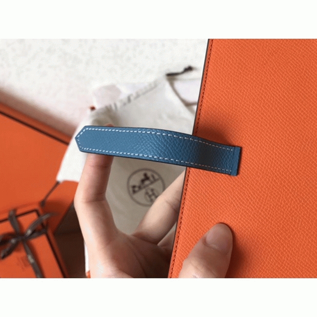 Orange Blue Jean Epsom Fake H**me5 Bearn Wallet