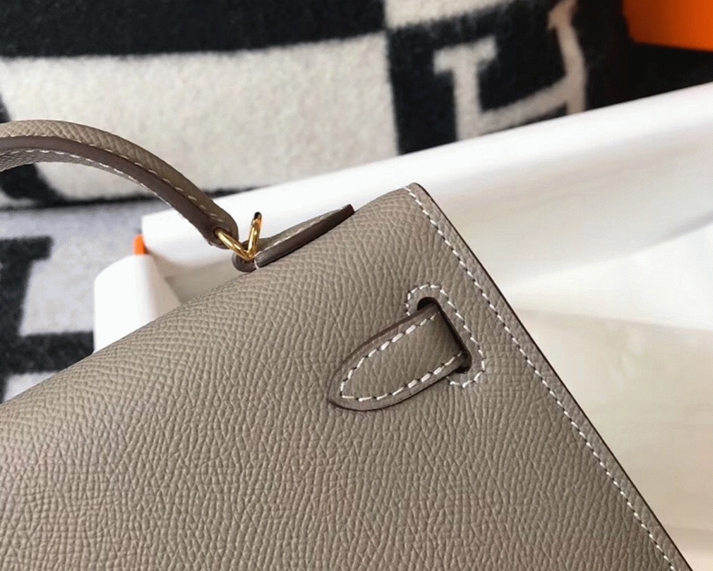 H**me5 Kelly Mini II Bag Fake in Gris Asphalt