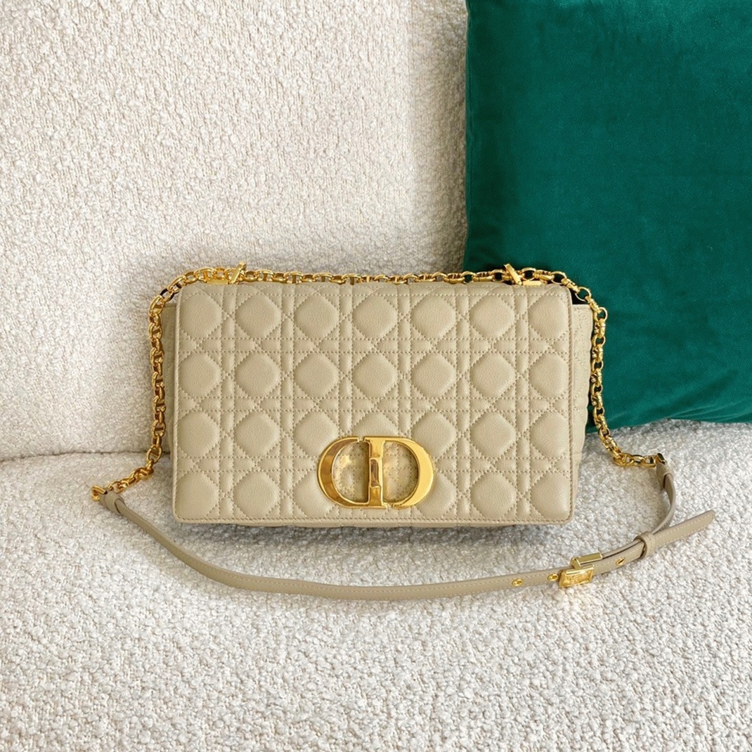 D10r Caro Large Bag Knockoff in Beige