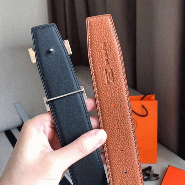 1:1 knockoff H**me5 Constance belt buckle in brown shade