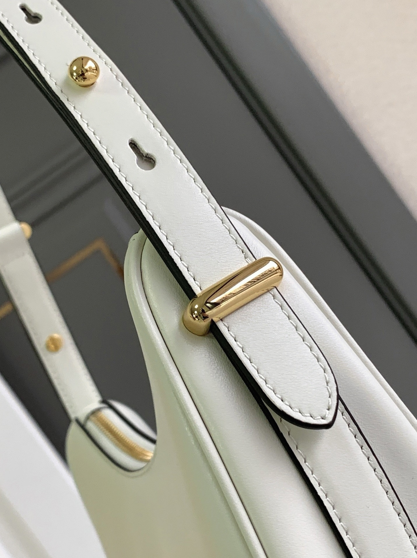 White Pra*a Arque Shoulder Bag Knockoff